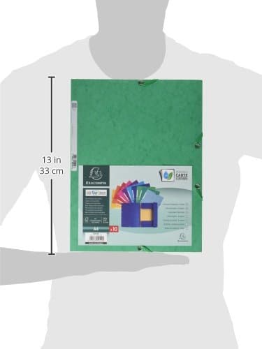 Exacompta - Réf. 55510E - Paquet de 10 chemises à élastiques - pochettes 3 rabats - en carte lustrée 400 g/m2 - dimensions 24 x 32 cm pour documents au format A4 - 10 couleurs assorties