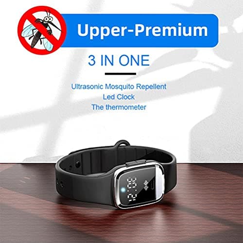 Tixiyu Bracelet anti-moustique ultrasonique rechargeable par USB - Montre intelligente légère pour la randonnée, la pêche, le camping - Montre électronique anti-moustiques pour enfants et adultes