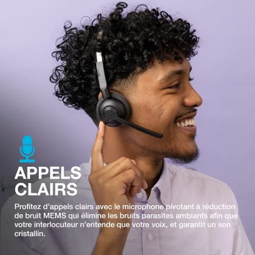 JLab Go Work Pop Casque Bluetooth sans Fil avec Micro - 50h, Noir