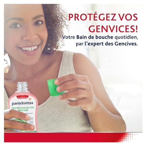 Parodontax Bain de Bouche Menthe Herbale, pour les Dents Sensibles, Élimine la Plaque Dentaire, sans Alcool, 2 x 500 ml