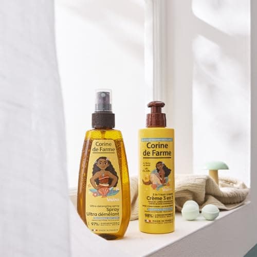 Corine de Farme - Spray Ultra Démêlant Disney Vaiana - Soin pour Enfant - Sans Rinçage - Formulation Clean Beauty, Fabriqué en France - Parfum Coco