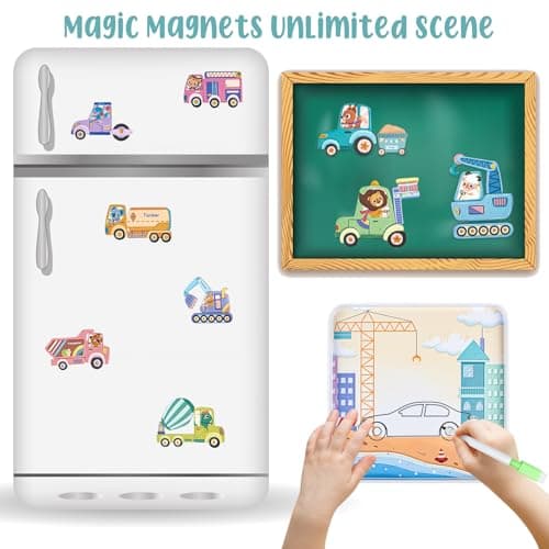ASTARON Coffret de Jeu de Puzzles magnétiques pour Tout-Petits, Jeu éducatif de Voyage en Avion pour Les Enfants, avec 2 scènes et 38 Casse-tête magnétiques Cadeau d'anniversaire pour Les Enfants