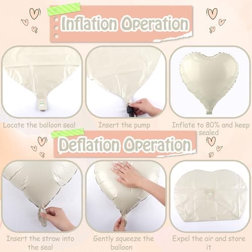Ballon Coeur Blanc, Cœur Ballon Anniversaire Ballon Blanc 10 Pièces 18 Inch Ballons de Fleuret Baudruche En Forme de Coeur Pour la Decoration Anniversaire Mariage Se réunir Mariage D'anniversaire Fête
