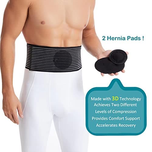 Ceinture pour hernie ombilicale pour homme et femme - Soutien abdominal avec coussinets de compression - Soutien de la taille après chirurgie, post-partum et hernie ombilicale
