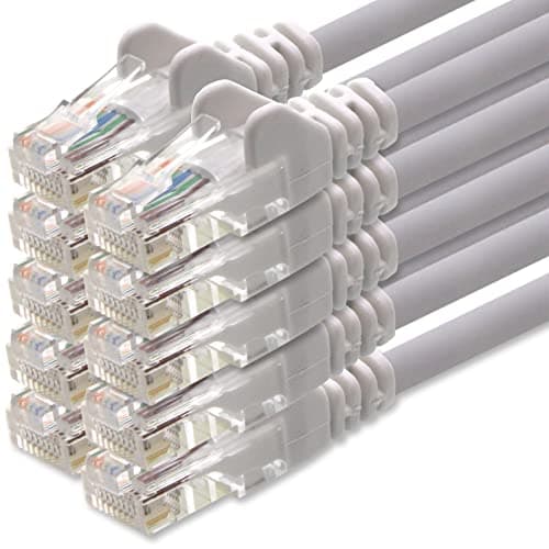 1aTTack.de Câble réseau Cat.6 - blanc - 10x - 2m - (jeu) - Câble Ethernet CAT6 Câble Lanka Câble patch 1000 Mbits