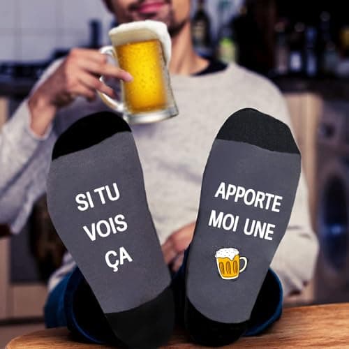 Chaussettes Homme Rigolote Chaussettes Drôles Chaussettes Amusantes Fantaisie Cadeaux Nouveauté pour Homme Cadeau Papa Amie Famille Fête des Pères