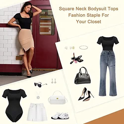 SUIUOI 2PCS Body Sculptant Femme Gainant Amincissant Ventre Plat, Invisible Shapewear Manche Courte Top,Sculptantes Bustier Bodysuit Contrôle Abdominale