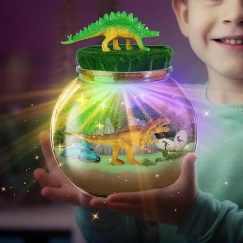 ONLYFUN Dinosaure Terrarium Set pour Les Enfants - Cadeau d'anniversaire pour Les garçons Filles 4, 5, 6, 7, 8-12 Ans, Jouets de Dinosaure, Ensemble d'artisanat, Noël Pâques Cadeaux Enfants.