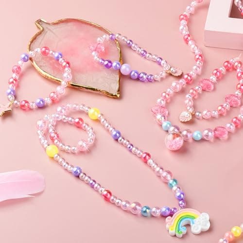 WuikerDuo Perles Pour Enfants,Perles Pour Bracelet Enfant,DIY Bracelets Colliers De Perles Bijoux Faire Des Perles Colorées Pour Les Filles