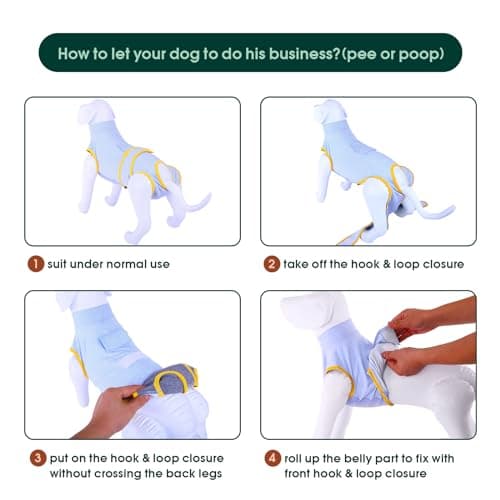 Kuoser Combinaison de récupération pour Chien pour Petite Moyenne Grande Taille, Protecteur de plaie Abdominale, maladie de la Peau de Chat, Chiot après Une opération chirurgicale