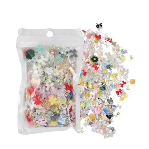 Lot de 500 Charmes D'ongles 3D, Multistyle Perles Décoratives pour Nail Art, Aléatoire Bijoux Ongle de Résine, Coeur Ours Noeud Papillon Fleur Nail Art Bijoux pour Femmes Filles DIY
