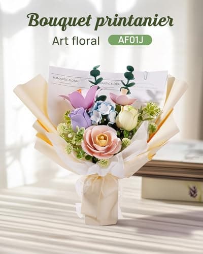 ROBOTIME Fleurs Puzzle 3D Maquette a Construire, Construction Adulte, Cadeaux Anniversaire Femmes Saint-Valentin & Décoration d'intérieur, AF01J