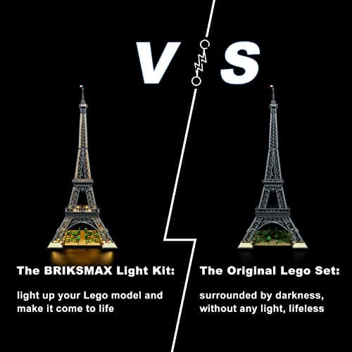 BRIKSMAX Kit d’éclairage à LED pour Lego Architecture La Tour Eiffel - Compatible with Lego 10307 Blocs de Construction Modèle- Pas inclure l’Ensemble Lego