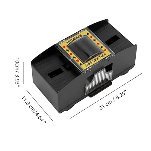 Wowlela Mélangeur de cartes automatique électrique pour les amateurs de jeux de cartes, Mélangeur de cartes à 2 ponts automatique à piles pour jeux de cartes à domicile, poker, cartes à jouer, rami