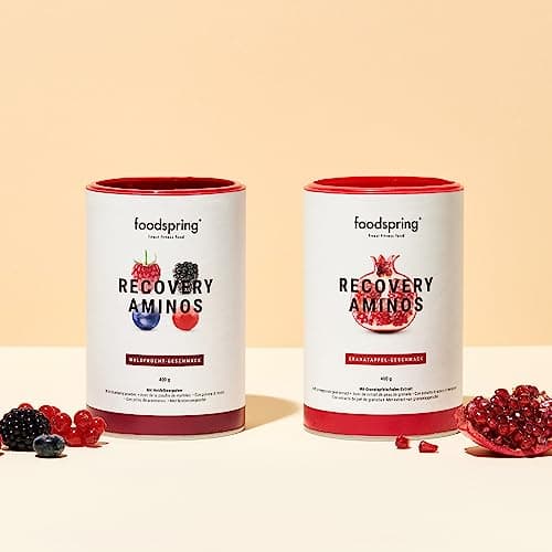 foodspring Recovery Aminos, Fruits rouges, 400g, La récupération n'a jamais été aussi saine, Fabriqué en Allemagne