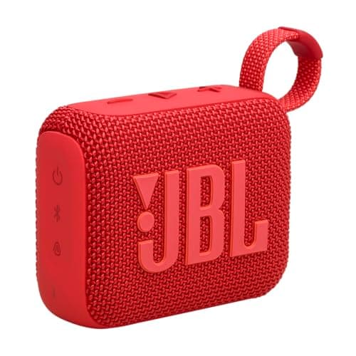 JBL GO 4, Enceinte Bluetooth ultra-portable, son JBL Pro, basses percutantes, 7 heures d'autonomie, fonction Playtime Boost, résistante à l'eau et à la poussière IP67, en rouge