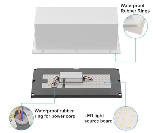Klighten 2 Piece 24W LED Extérieur Applique Murale, 3000K, IP65 Imperméable Lampe murale, Moderne Applique Murale Rectangulaire pour l'Intérieur, l'Extérieur, le Patio et plus. anthracite