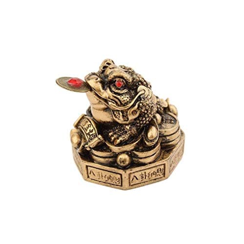 lachineuse - Crapeau de Fortune Feng Shui - Crapeau à 3 Pattes - 4,5 x 4,5 x 4,5 cm - Décoration Japonaise Asiatique - Objet Déco Salon, Bureau - Idée Cadeau Asie - Figurine Grenouille Porte-Bonheur