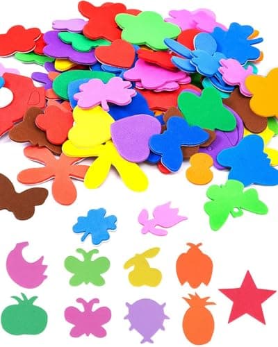 TOZBLEU 150 pcs Autocollantes,L'alphabet Mousse Autocollante Dessin animé Autocollant en Mousse Dessin animé adhésif Mousse Lettre pour décoration Murale Motif Lettres activités manuelles DIY Art