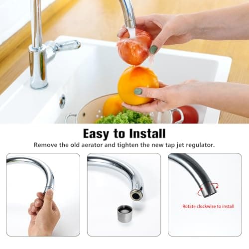 YIXISI 6 Pièces Mousseur Robinet M22, avec 6 Joint D'étanchéité, Filetage Intérieur Filtre à Robinet d'eau Accessoires en Acier Inoxydable et ABS, pour Cuisine Salle de Bain