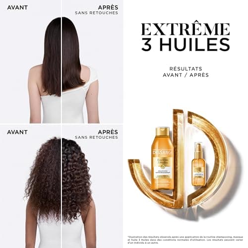 Dessange - Huile Sublime Nutri-Régénérante Extrême 3 Huiles - Formule Enrichie À L''Argan, Camélia & Pracaxi - Nourrit Intensément & Restaure - Pour Cheveux Desséchés - Sans Rinçage - 100 ml