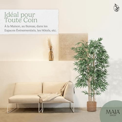 Maia Shop | Bambou Artificiel | Plantes Artificielles Interieur | Plante Artificielle | Mesures: 180 x 80 cm | Plante Artificielle Grande | Arbre Artificiel | Décoration