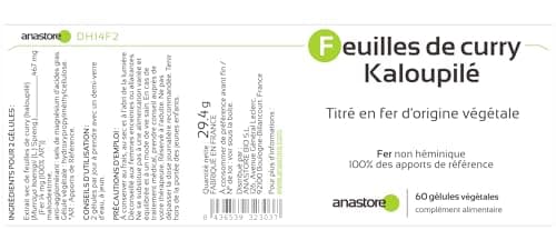 FER D'ORIGINE VÉGÉTALE (Kaloupilé)* 233.5 mg / 60 gélules * Carences (hémoglobine), Energie (fatigue), Immunitaire