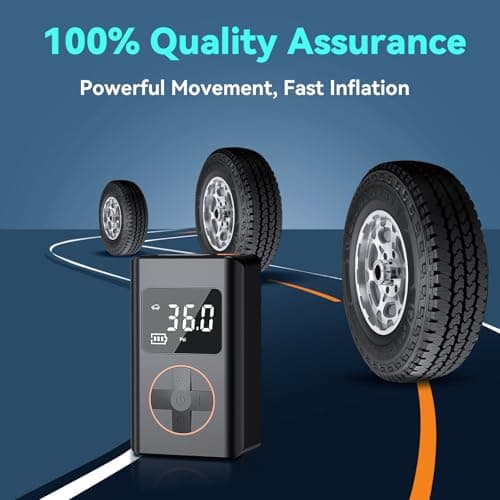 【NEW 10000mAh】WYRIAZA Gonfleur Pneus Voiture Compresseur à Air Portatif 150PSI Compresseur Voiture Gonfleur Pneus Voiture Sans Fil Mini Compresseur à Air Gonfleur Velo Electrique Pneu Portable