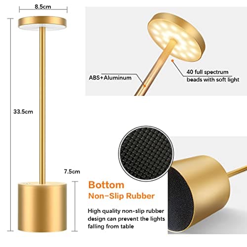 Hapfish Lampes de table sans fil, lampe de bureau LED rechargeable 8000mAh avec télécommande, 3 modes de couleur, lumières modernes à piles pour chambre, bureau, salle à manger