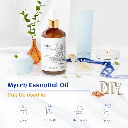 HIQILI Huile Essentielle Myrrhe 100ML, 100% Pure et Naturelle, pour Diffuseur