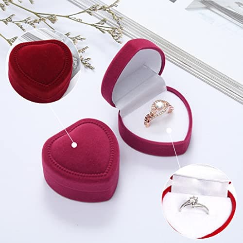 XPEX Boite alliance mariage Boite de Bague Rose Rouge Boite Fleur Rose Alliance Cadeau Bijoux Pour Mariage, boîte à bagues de proposition