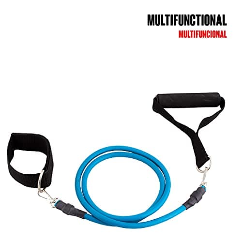 Bandes de résistance élastique CalmaDragon, Ensemble de Musculation, 5 Tubes en Latex, avec Sac Inclus, avec poignées, Sangles de Cheville et ancrage de Porte, Cordes de Fitness, Yoga