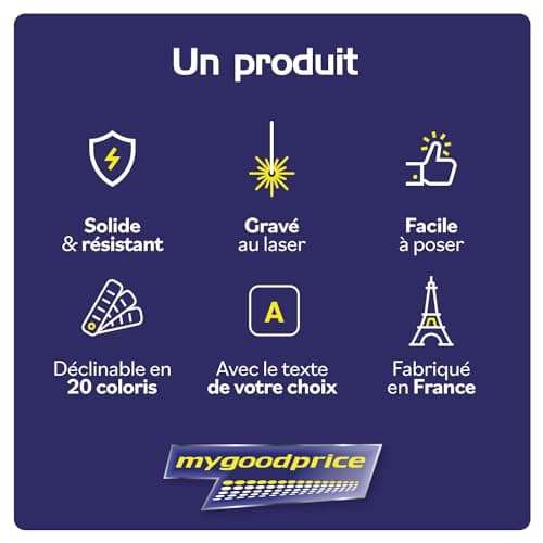 Plaque gravée personnalisée 1 à 4 lignes 20x15cm autocollante Alu Brossé