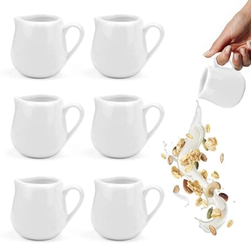 SIYINGSAERY 6 PCS Pot à Lait en Céramiqu 110ml Pichet à Lait Céramique Pichet Céramique Lait Pichet Céramique Mousse de Lait Pichet Céramique Cafe Petite Cruche de Lait