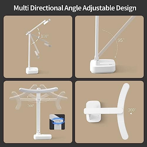 Lampe de Bureau Table Sans Fil Rechargeable Grande Batterie 4000MAH/Haute Lampe de Lecture 60CM/ Puissante 60 LED 8W/ Touch Intensité variable/Multifonctions,lampe de chevet a pile Enfant Chambre