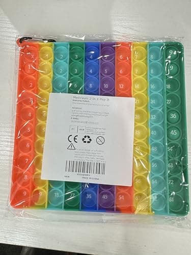 Pop Fidget It Toys 2 in 1 MEINRAUM Poppit Géant Math Multiplication Push Bubble Anti Stress Sensory Jouets en Silicone Arcenciel Educatifs Poppers pour Enfants Adultes