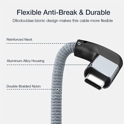 UseBean Câble Extension USB C à Angle Droit 1.8M, Coudé 90 Degrés USB C 3.1 Gen 2 10Gbps PD Charge Rapide,Rallonge Mâle vers Femelle Type C,pour hub,MacBook,iPad Pro/Mini,Galaxy S24, iPhone 15
