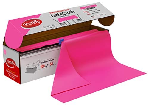 Neatiffy 137 cm x 32.9 m Jetable en Plastique Rouleau De Nappe, Équivalent à 12 Paquets de Pique-Nique, Rose