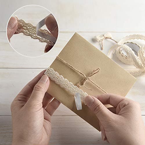 FEPITO crème dentelle ruban auto-adhésif dentelle ruban dentelle ruban dentelle garniture Scrapbook bande carte faisant des fournitures