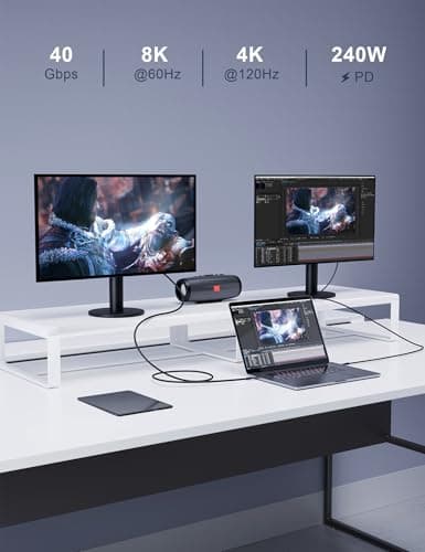 CAKOBLE rallonge thunderbolt 4,[40Gbps 240W] Câble d'extension usb c male femelle, 8K@60Hz Cable rallonge usb c 40gbps Compatible Hub,Dock,Switch,SSD,eGPU,Laptops, Display,Monitor,VR,iPhone 16 50cm