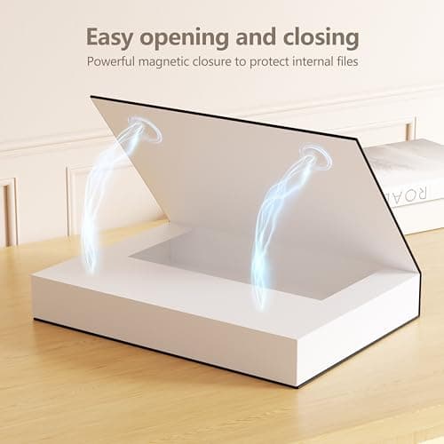 JiaWei Lot de 3 Boîtes de classement avec Couvercle Magnétique, dos de 40 mm, en Carton Extra Fort de 1800 g/m2 avec étiquettes remplaçables pour DIN A4 - Noir