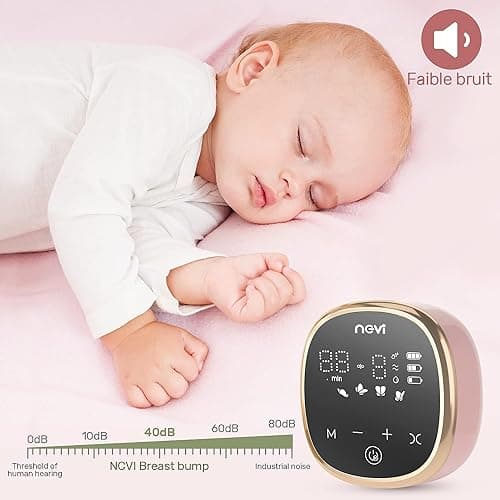 NCVI Tire Lait Electrique, Tire Lait Électrique Double, 4 Modes et 9 Niveaux, Pompe d'allaitement Électrique Portable, Bride de 21/24/28/32mm