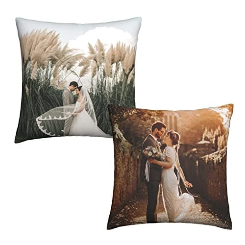 Coussin Personnalisé avec Photo 30x30cm,Personnalisé Oreiller à avec Image/Texte,pour Fille Garcon Anniversaire Noël Saint Valentin Cadeau Les Deux côtés Peuvent Avoir des Designs différents