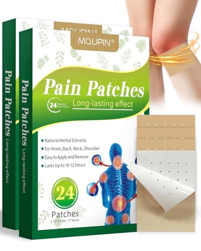 48Pcs Pain Relief Patches,MQUPIN 2 in 1 Knee Pain Relief Patches, Natural Herbal Heat Patch, 8-12 Hours Long Lasting Relief for All Parts of Body, Back, Neck, Shoulders, Knee Pain Relief Patches