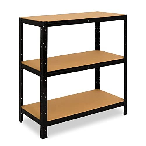 shelfplaza® 90x60x45cm Black Étagère Charge Lourde/Meuble Etagere Noir Metal avec 3 Niveaux/capacité Charge 175kg / Meuble Etagere Metal Noir comme étagère Rangement ou étagère Garage