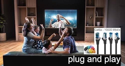 1aTTack.de Câble patch - 10x 2m Ethernet, réseau, câble LAN CAT6a (pour réseaux gigabit, routeurs, commutateurs, modems avec entrée RJ45-10 couleurs)