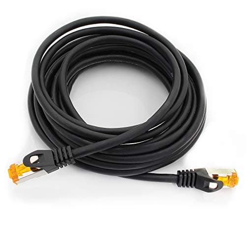 1aTTack.de 2m - Câble réseau Cat.7 noir - 1 pièce Câble LAN Gigabit Ethernet Câble patch 10000 Mbits Câble Cat7 Câble S FTP PIMF blindage LSZH Câble brut Cat.7 Prise Rj45 Cat 6a - 1 x 2 mètres