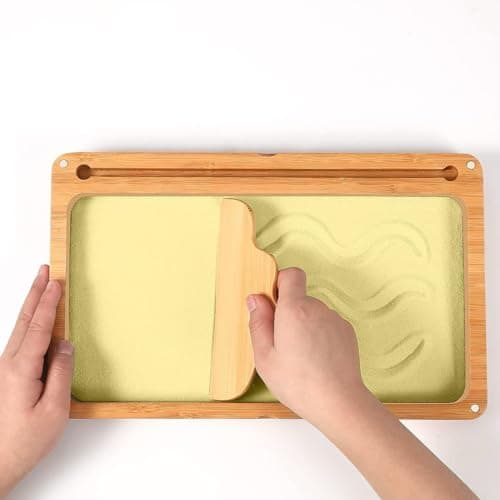 Yayatty Bacs à Sable en Bois Montessori Bac à Sable avec Couvercle für Kinder, Table de Sable Educative Jouet avec Sable, Stylo, Carte pour Les Enfants Ecriture Lettres et Chiffres, Dessin, Blanc