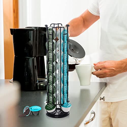 Wdmiya Porte Capsule Dolce Gusto 32 Capsules Dolce Gusto Rotatif Tower Pod 360 Degrés Rotable Rangement Capsules Supports pour Capsules de Café Dolce Gusto