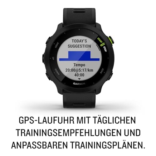 Garmin Forerunner 55 - Montre GPS multi-activités running avec fonctions d’entrainement Garmin Coach et cardio au poignet – Noire